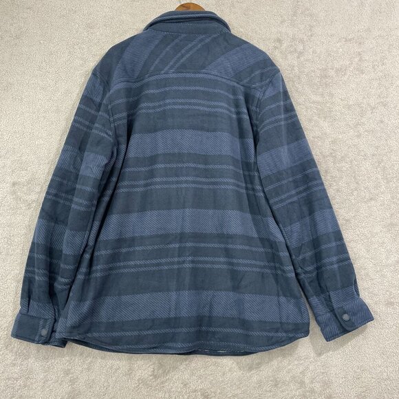 NEW Voyager XXL Blue Plaid Sherpa-Lined Shirt Jacket  Snap button H1120 - Picture 2 of 7